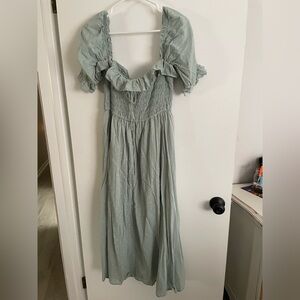 Sage Green Milkmaid Dress